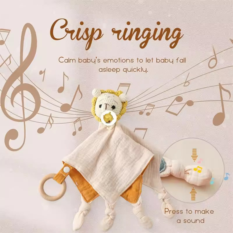 SoftBuddy™ Kuscheltuch mit Beißring & Rassel – Weich, Sicher und Entwicklungsfördernd