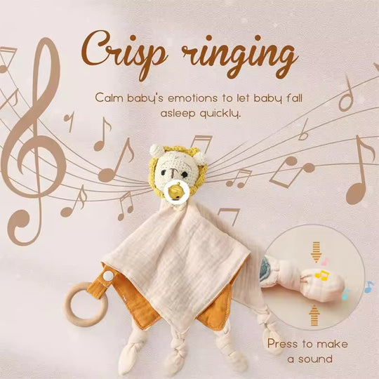 SoftBuddy™ Kuscheltuch mit Beißring & Rassel – Weich, Sicher und Entwicklungsfördernd