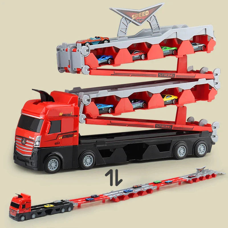 Spielspaß mit Rennstreckentransporter