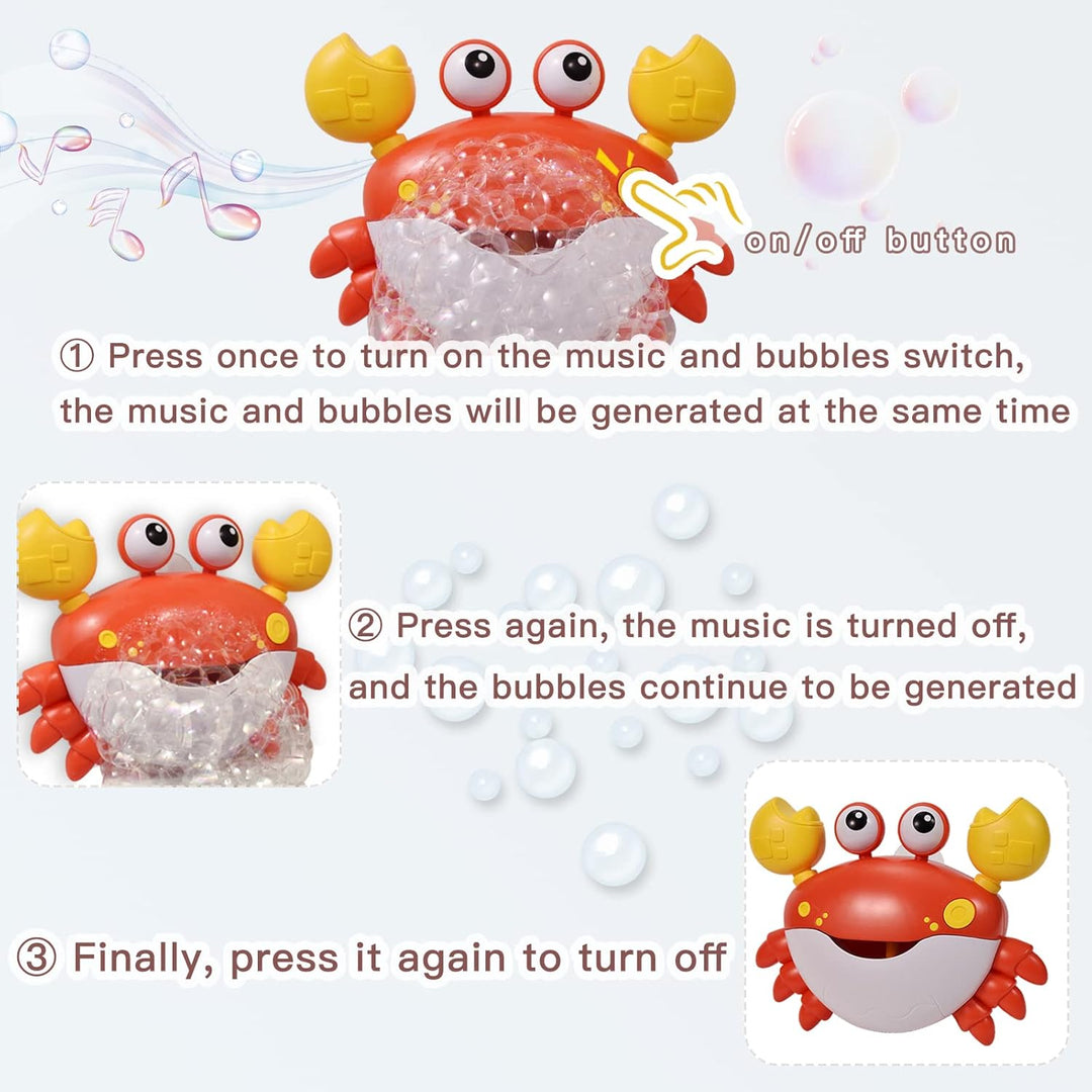 BubbleBeats™ Krab – Interaktives Badspeelzeug mit Musik & Seifenblasen