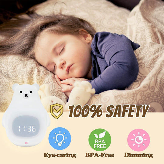 Bären Kinderwecker mit LED-Nachtlicht
