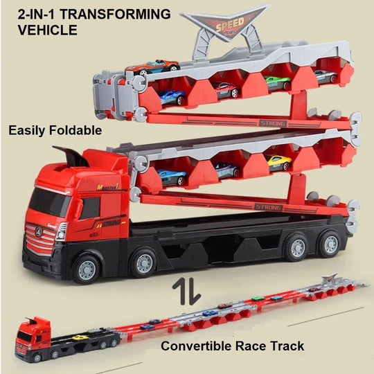 Spielspaß mit Rennstreckentransporter