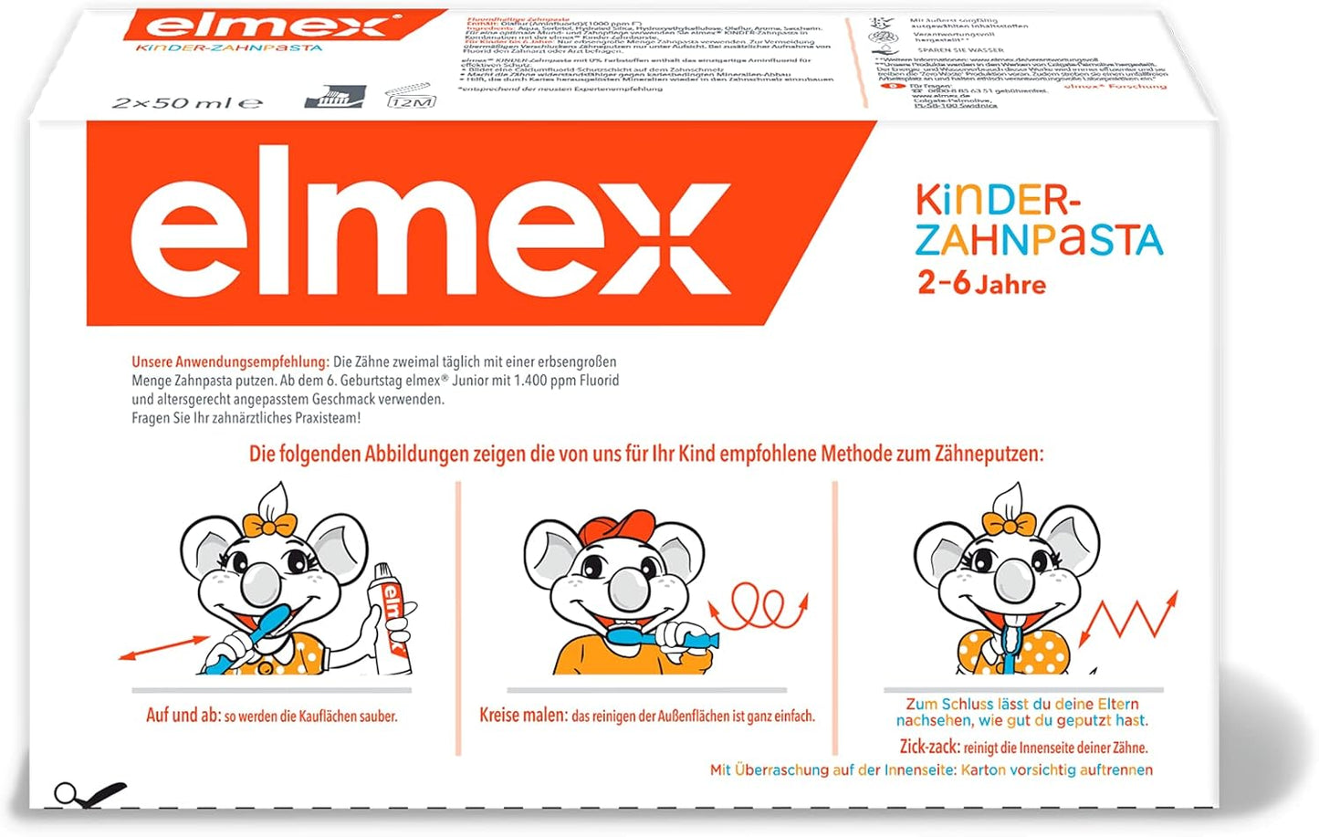elmex Kindertandpasta 2-6 Jahre, 6-12 Jahre