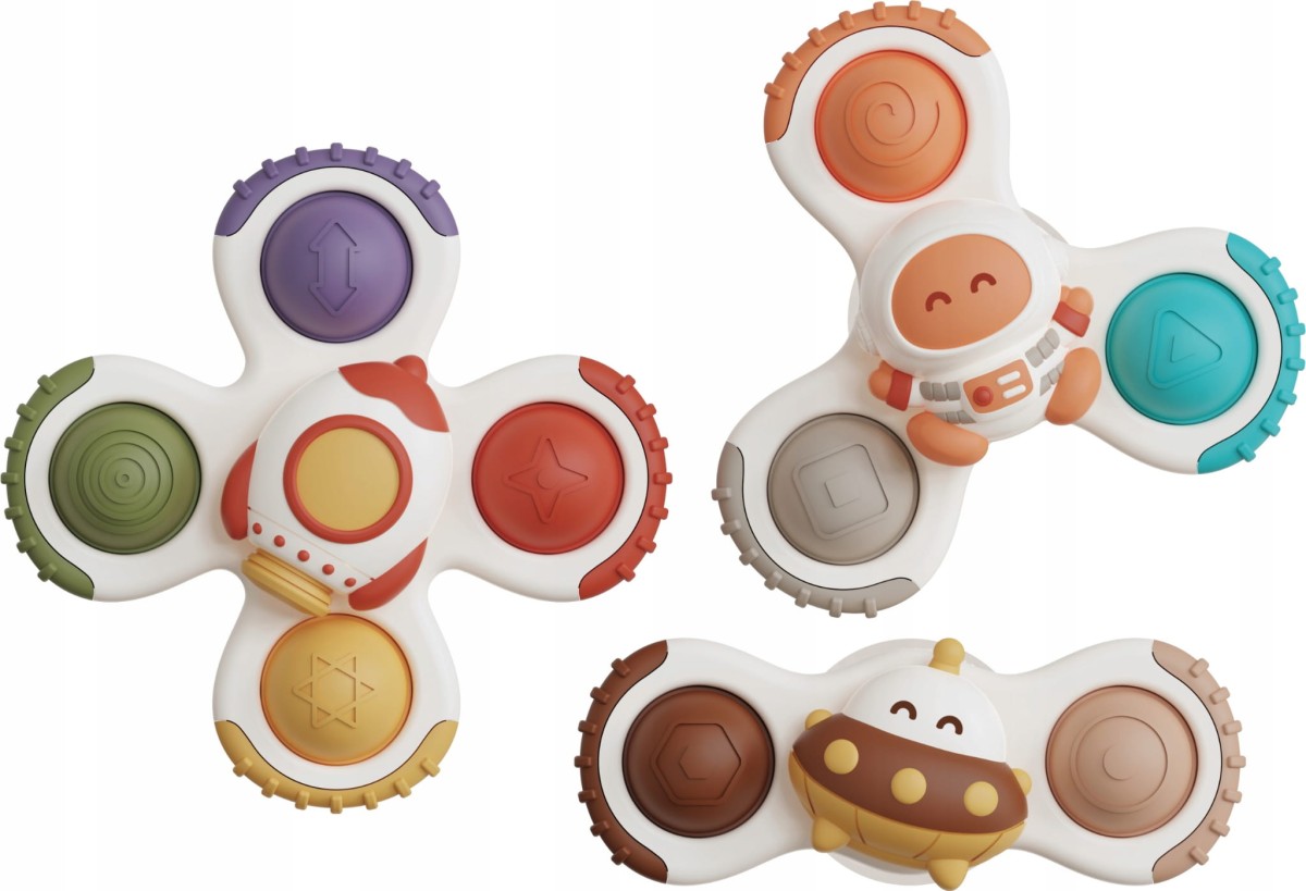 Spin & Play™ – Sensorisches Baby-Spinner-Set (3 Stück)