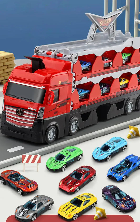 Spielspaß mit Rennstreckentransporter
