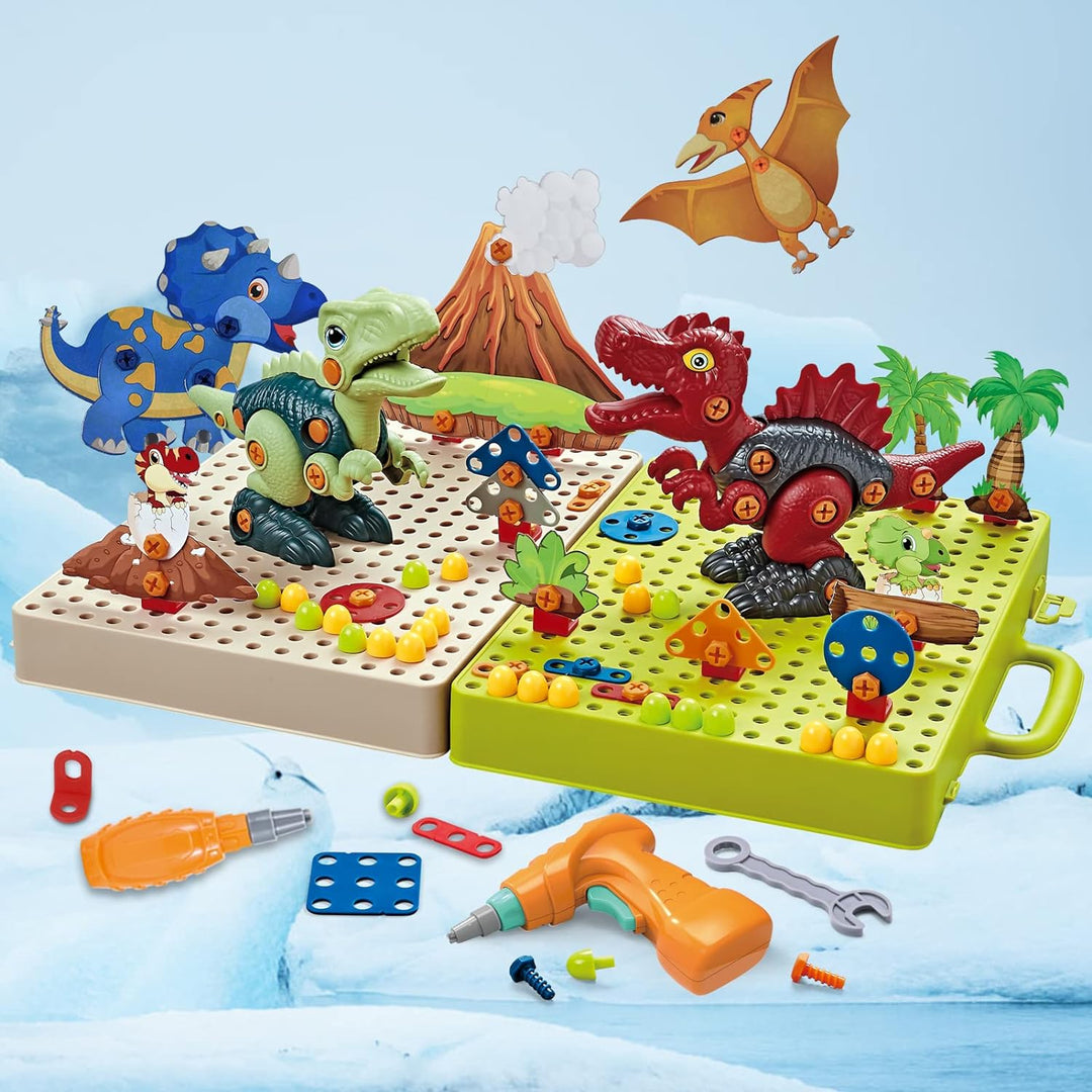 DinoBuilder™ Bauset – Kreatives Lernspielzeug mit Werkzeug & Dinos