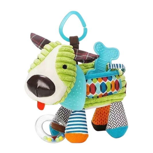 Baby-Kuscheltier mit Rassel & Silikon-Beißring