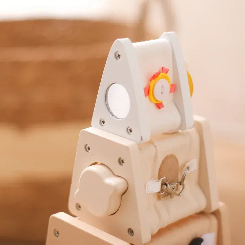 RocketRise™ – Pädagogische Holzspielzeugrakete – Zahlen und Formen