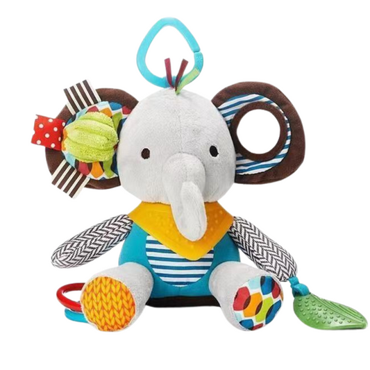 Baby-Kuscheltier mit Rassel & Silikon-Beißring