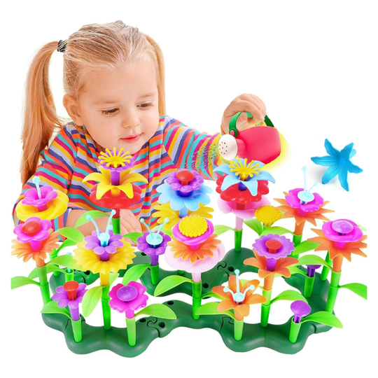 BlossomBuild™ – Montessori Bluemegarte Spielset – Kreativ & Lehrreich für Kinder ab 3