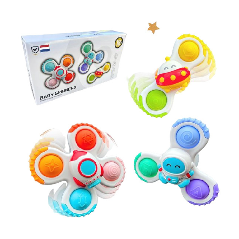 Spin & Play™ – Sensorisches Baby-Spinner-Set (3 Stück)