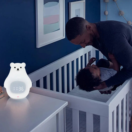 Bären Kinderwecker mit LED-Nachtlicht