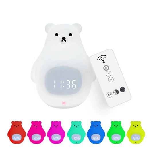 Bären Kinderwecker mit LED-Nachtlicht