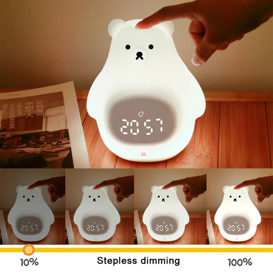 Bären Kinderwecker mit LED-Nachtlicht