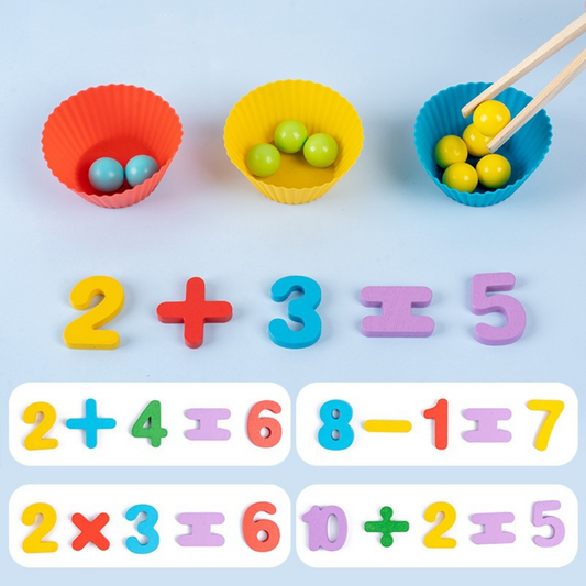 Zählen lernen - Montessori-Ball Zahlen- und Farbsortierset