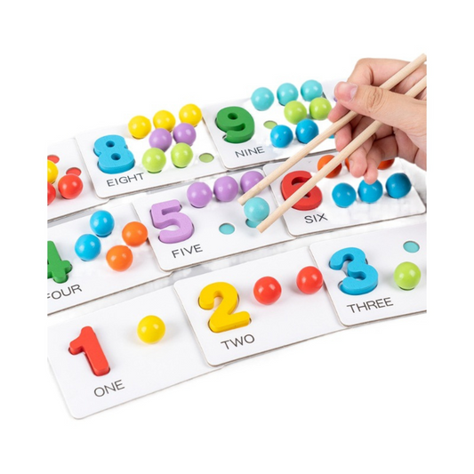 Zählen lernen - Montessori-Ball Zahlen- und Farbsortierset