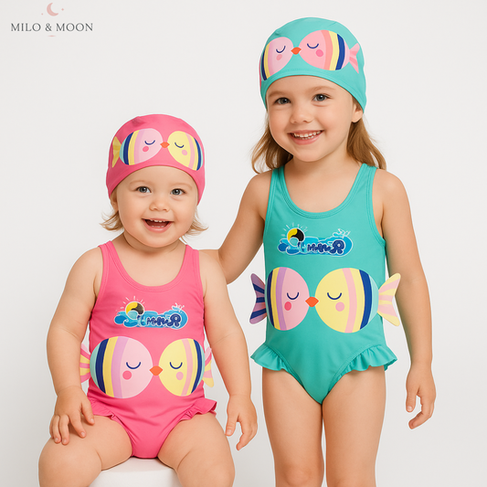 Summer Mermaid™ Schwimmset – Badeanzug + Badekappe