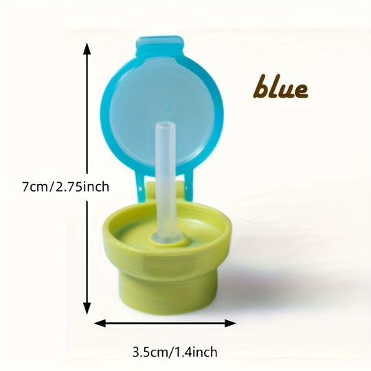 Lid for children's water bottle, spill-proof juice soda water bottle cap with straw, safe drinking straw sippy cap for child, gift for Halloween, Christmas, Thanksgiving, and Easter