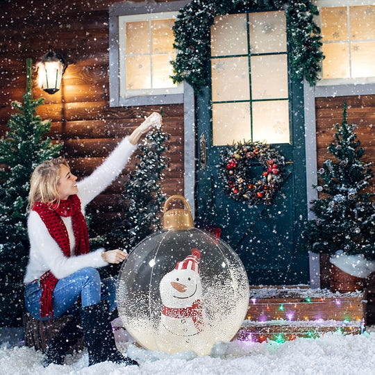 24-Inch opblaasbare kerstdecoratie bal, PVC kerst opblaasbare bal in de bal, kerst populaire decoratie, geschikt voor binnen en buiten-partyspullen