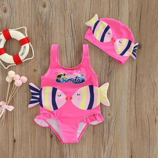 Summer Mermaid™ Schwimmset – Badeanzug + Badekappe