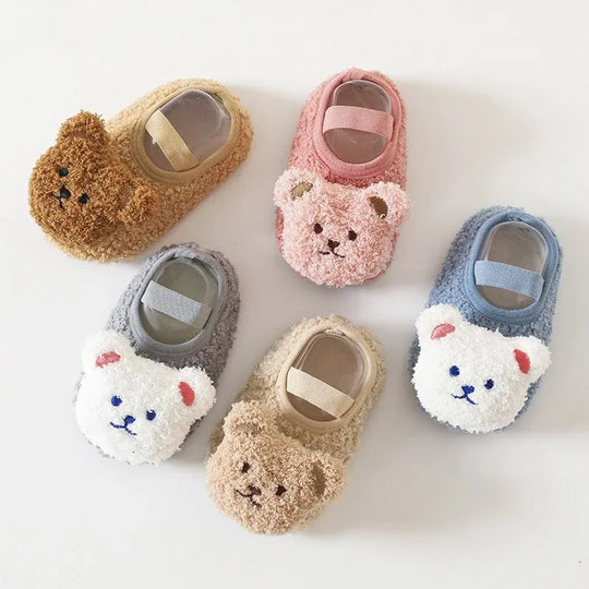 CozyPawss™ – Wärmi Bärenslofeli – Antirutsch Winterpantoffels Baby