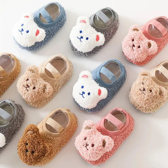 CozyPawss™ – Wärmi Bärenslofeli – Antirutsch Winterpantoffels Baby