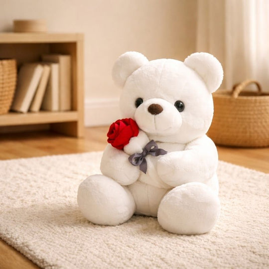 Juliana — White Rose Bear (23cm)