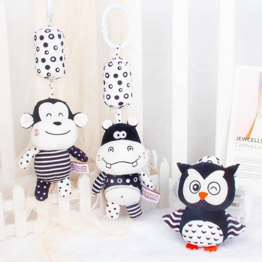 Babyrassel-Stofftiere für Kinderwagen und Kinderbett