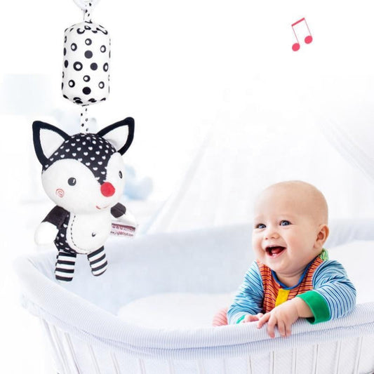 Babyrassel-Stofftiere für Kinderwagen und Kinderbett